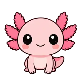 Momo, un ajolote rosa, tranquilo