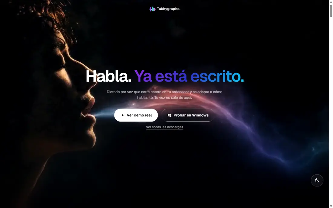 Landing de Takhygraphe: «Habla. Ya está escrito.»